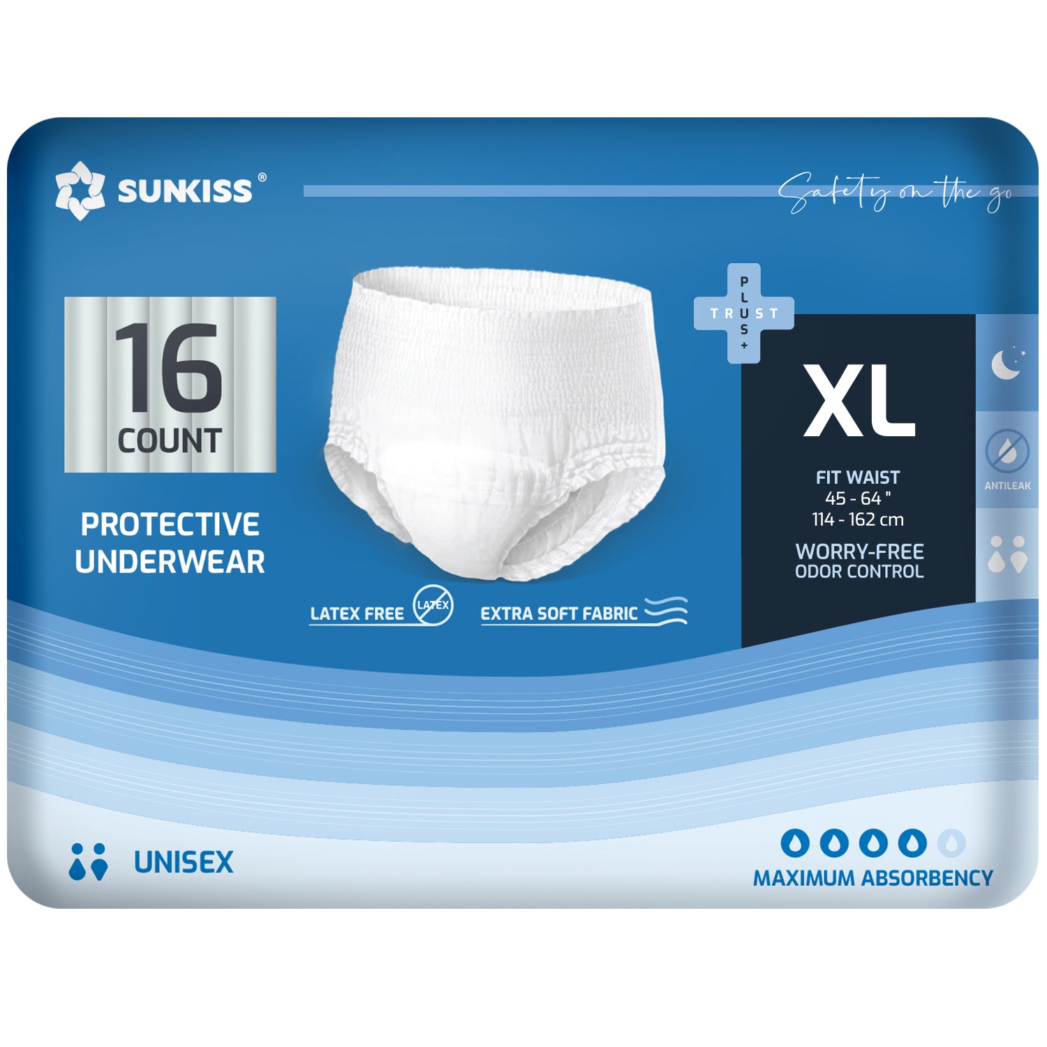 SUNKISS TrustPlus+ Unisex-Schutzunterwäsche mit maximaler Saugfähigkeit