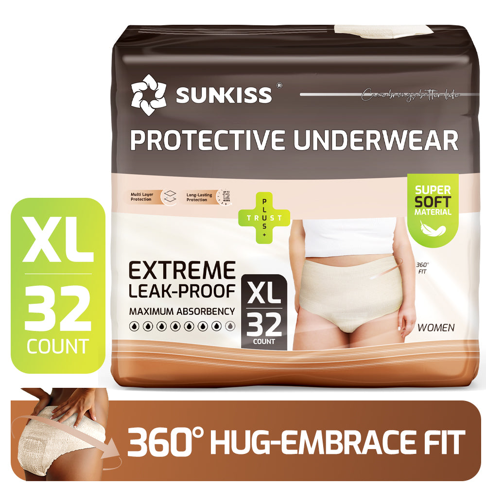 SUNKISS Women Incontinence Underwear, Daytime Disposable Postpartum Adult Panties, Protective Pull Ups with Maximum Absorbency