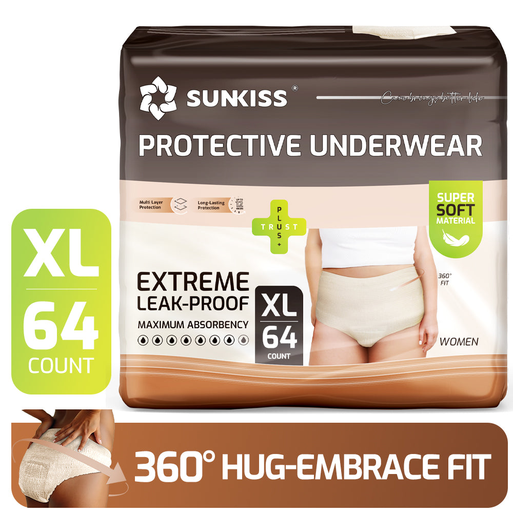 SUNKISS Women Incontinence Underwear, Daytime Disposable Postpartum Adult Panties, Protective Pull Ups with Maximum Absorbency