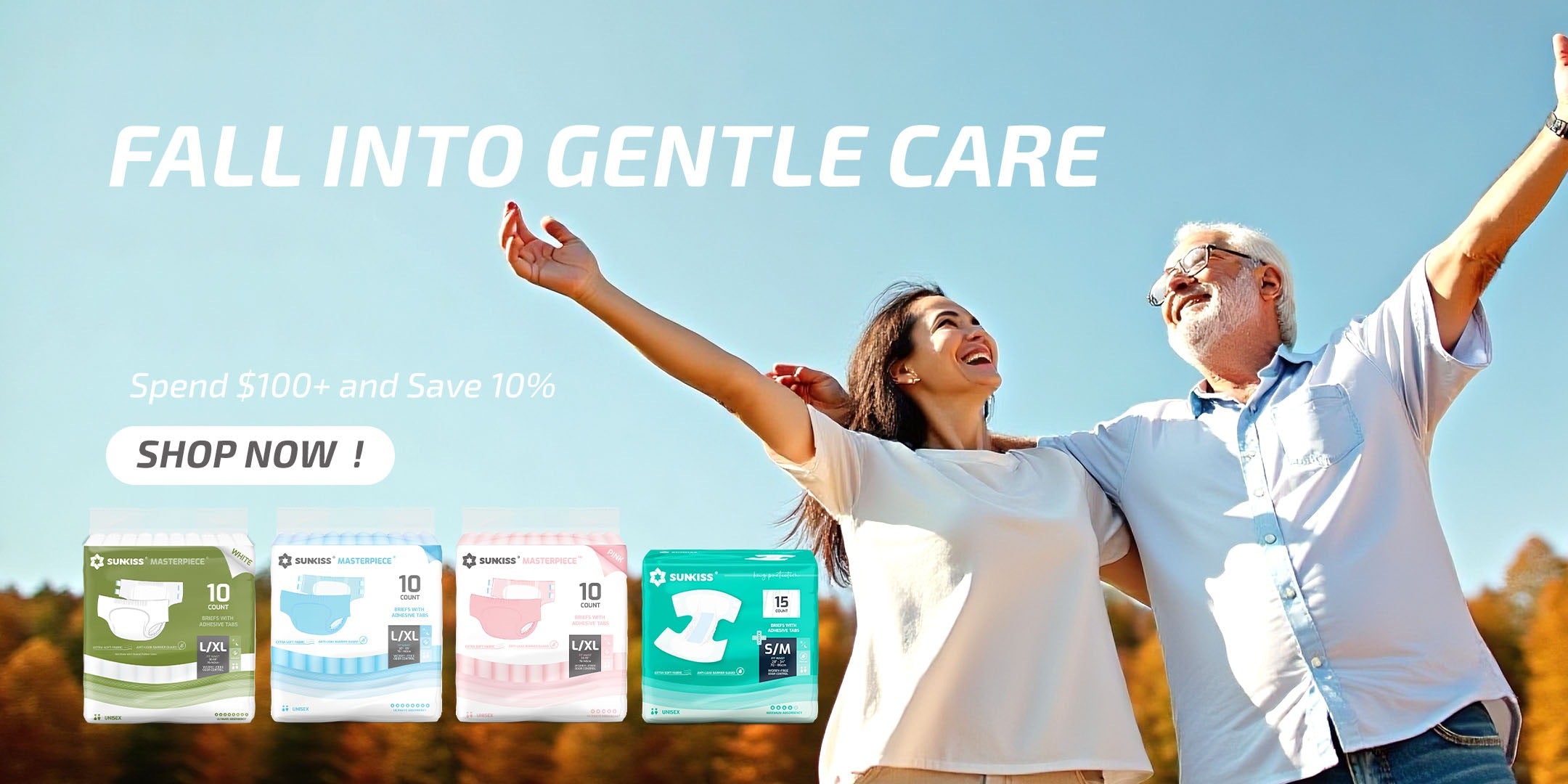 FALL INTO GENTLE CARE Spend $100+ and Save 10% Happy Father and Daughter