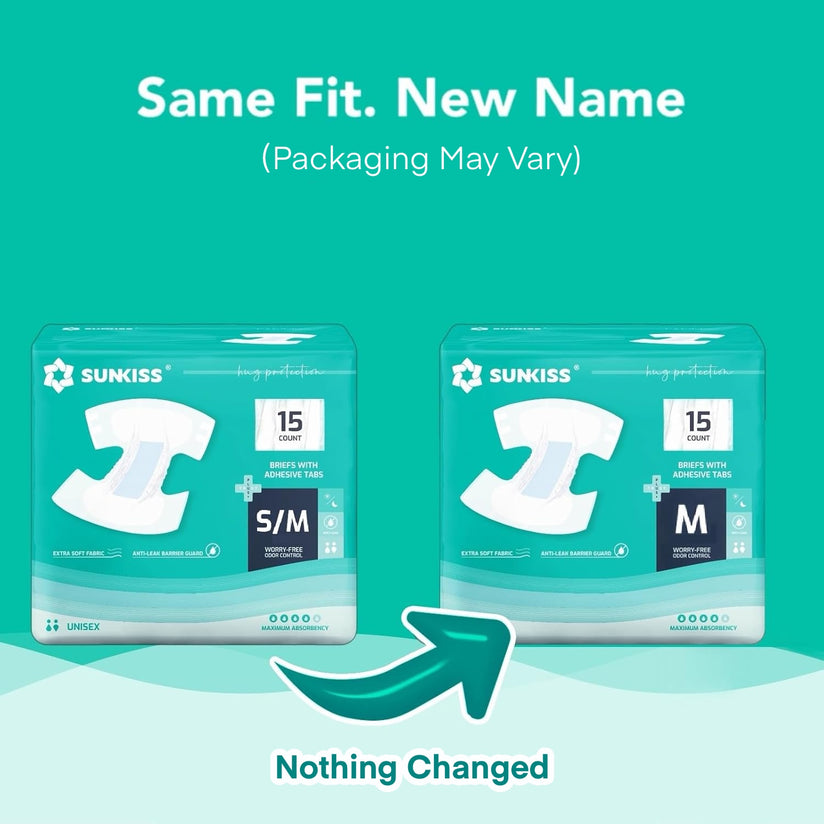 SUNKISS Super-Absorbent Adult Diaper Disposable With Tabs, Unisex