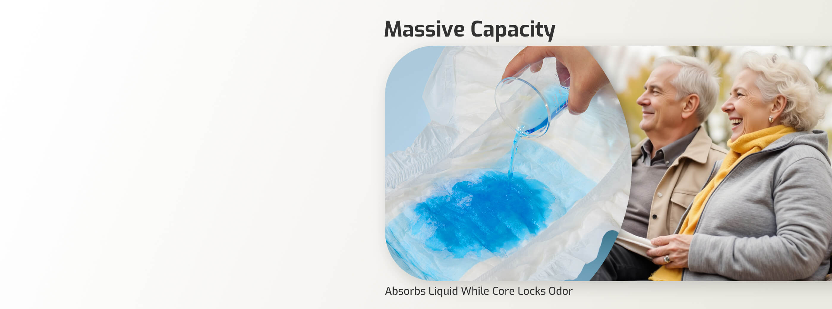 Masterpiece diapers absorb up to 6000ml, far more than regular diapers, keeping you dry, comfortable, and confident all day and night.