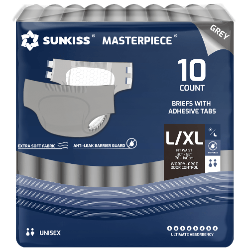 SUNKISS Masterpiece grey adult diapers with tabs icon