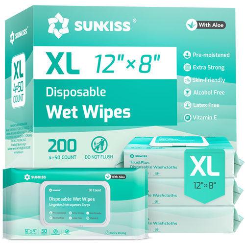 SUNKISS TrustPlus unscented extra thick body wet wipes icon