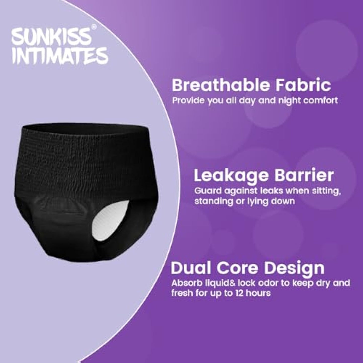 Sunkiss LUXURY Black Swan Period Underwear