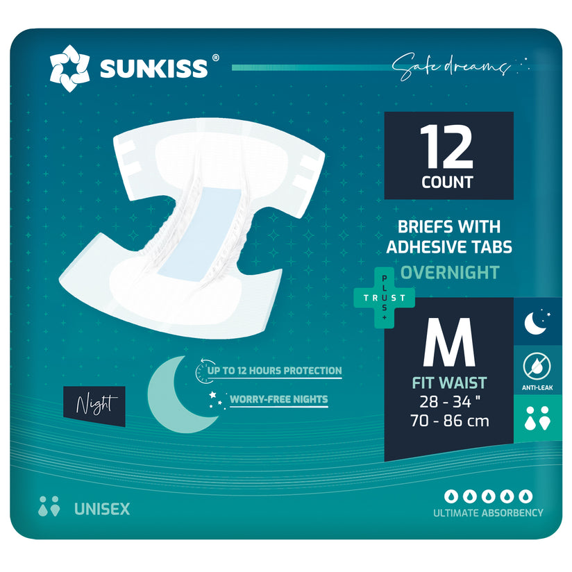 SUNKISS Overnight Adult Diapers Tabbed-Style Unisex