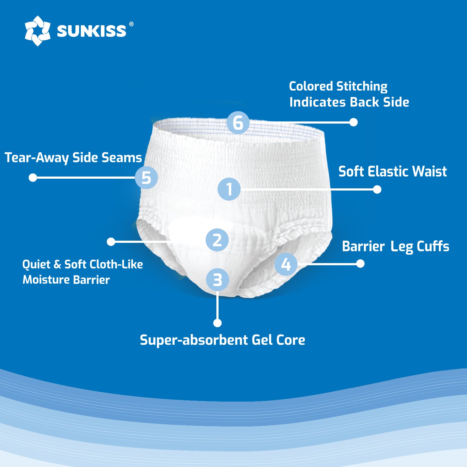 SUNKISS TrustPlus Overnight Adult Diapers with Ultimate Absorbency, Unisex  Disposable Incontinence Briefs with Tabs for Men and